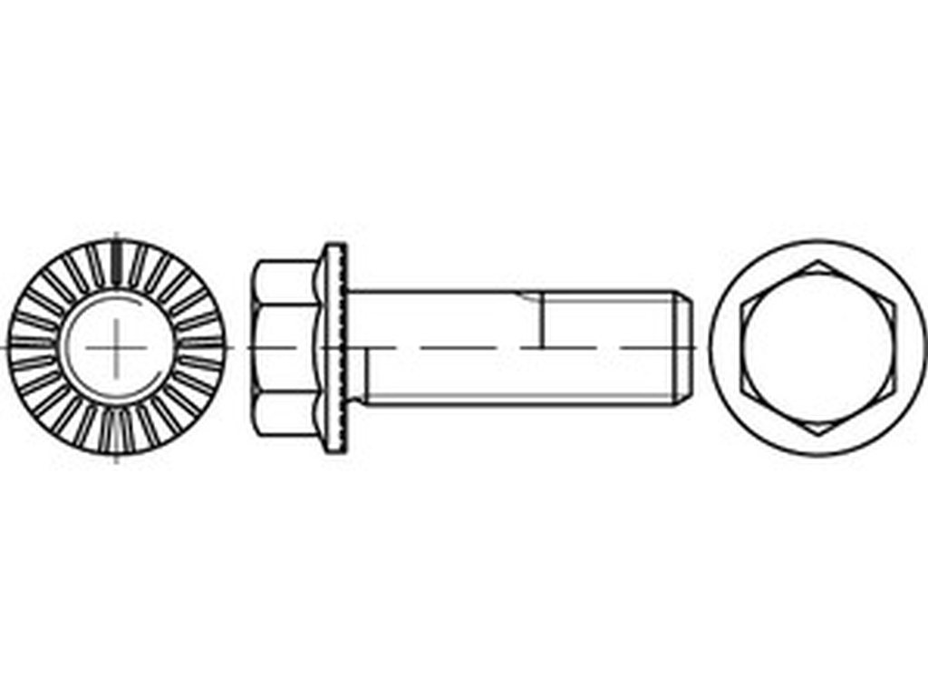 Bild von ART 88913 Sechsk.-Ripp-Schrauben Kl. 100 M 10 x 16 flZn/nc/TL/x/480h/C flZn VE=S (VPE=200 Pkg. (200))