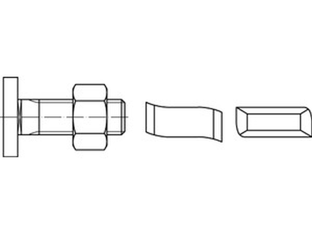 Bild von ART 88928 Halfenschr. Typ 28/15 4.6 M 6 x 15 gal Zn gal Zn VE=S (VPE=100 Pkg. (100))