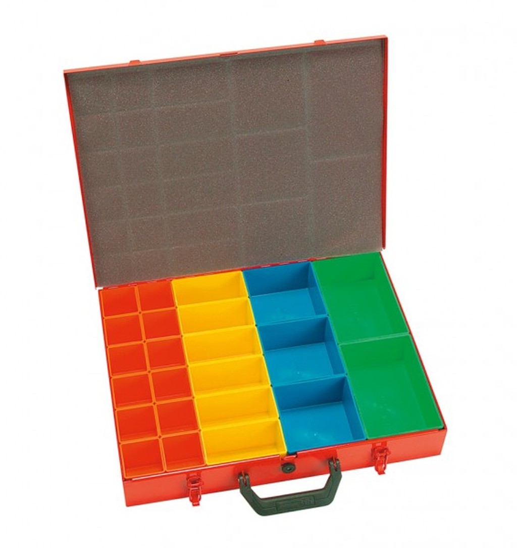 Bild von Sortimentskoffer mit 23 Boxen - 440x330x66 mm, Stahlblech (VPE=1 Stück)