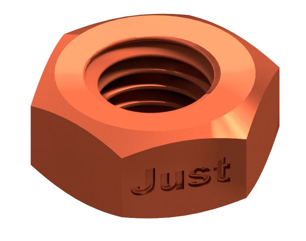 Bild von DIN 934 (Kupfer) M 12 (Kupfer) (blank) Sechskant-Muttern (Regelgewinde) - Pkg. (100) (VPE=100 Pkg. (100))