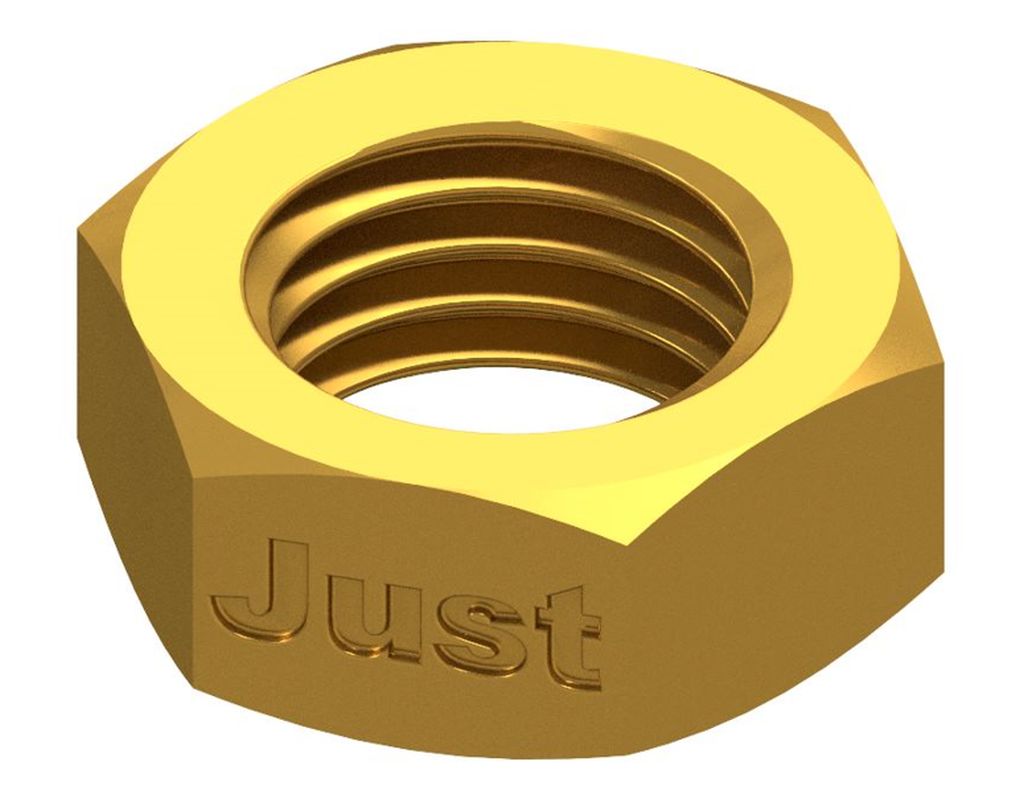 Bild von DIN 936 Messing M 12x1,5 (blank) Flache 6-kt Muttern - Pkg. (100) (VPE=100 Pkg. (100))