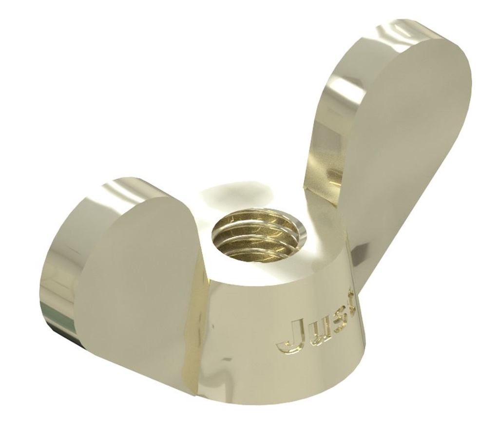 Bild von DIN 315 Messing M 6 vernickelt gal Ni (galv. vernickelt) Flügelmuttern - Pkg. (100) (VPE=100 Pkg. (100))