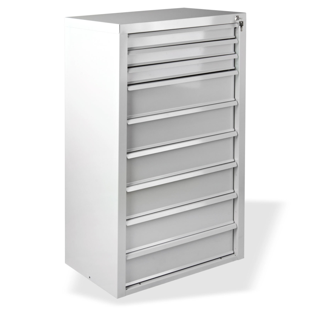 Bild von Schubladenschrank ''MAMMUT'' 9 SL / Maße:BxTxH = 70cm x 43,5cm x 120cm / RAL 7035 (VPE=1 Stück)