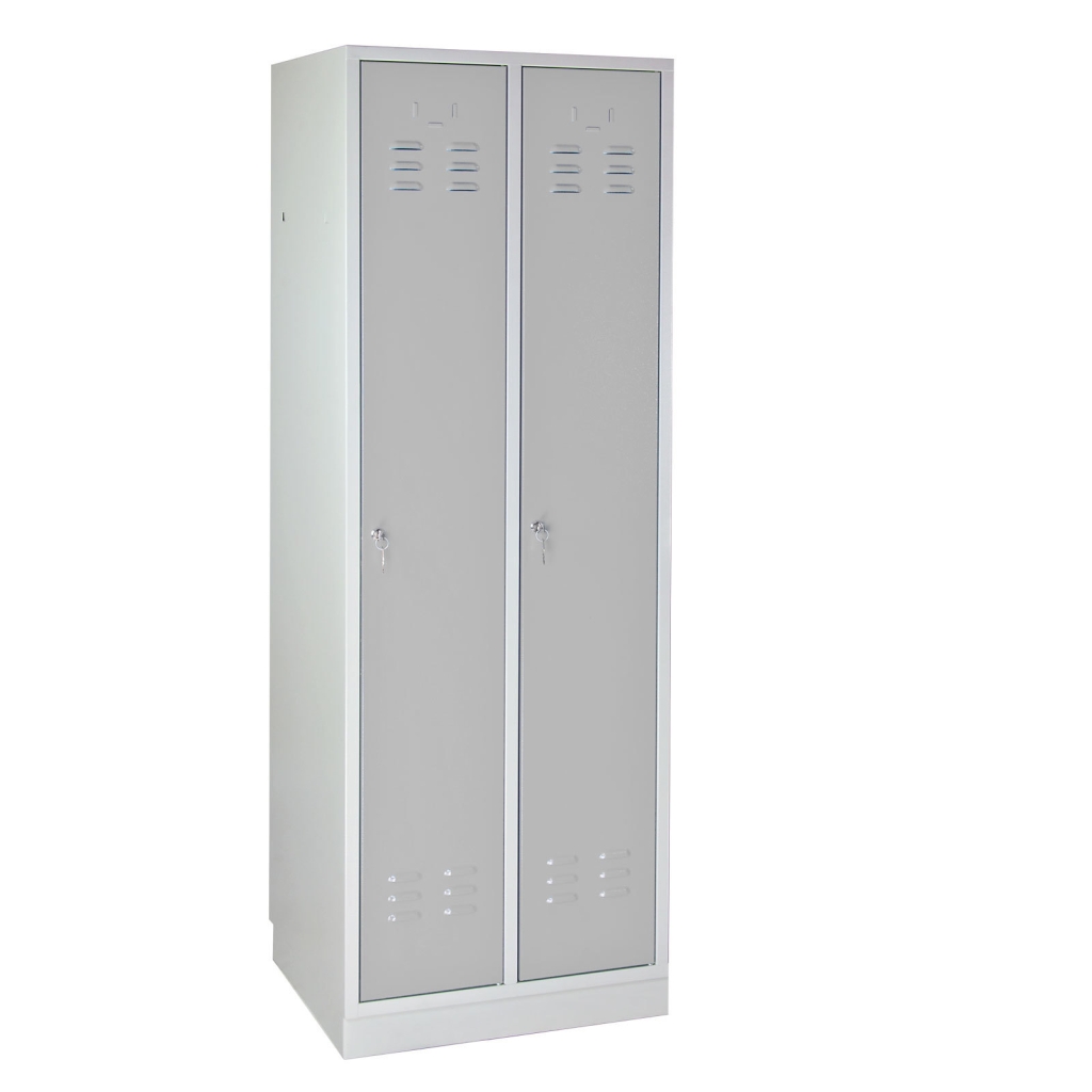 Bild von Garderobenschrank 2-türig / Korpus RAL 7035 / Tür RAL 7035 / Maße:BxTxH = 600mm x 500mm x 1775mm (VPE=1 Stück)