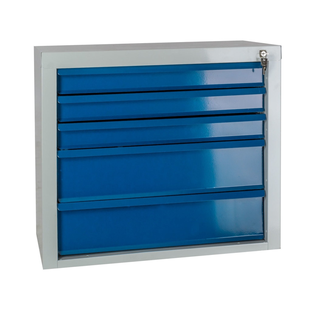 Bild von Schubladenschrank ''MAMMUT'' 5 SL / Maße:BxTxH = 70cm x 43,5cm x 60cm / RAL 7035 - 5012 (VPE=1 Stück)